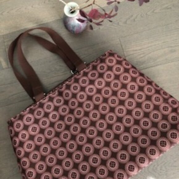 Hand Crafted Street Stylish Retro Tote Bag Multi Compartments Brn Pink OS NWOT - Picture 3 of 7